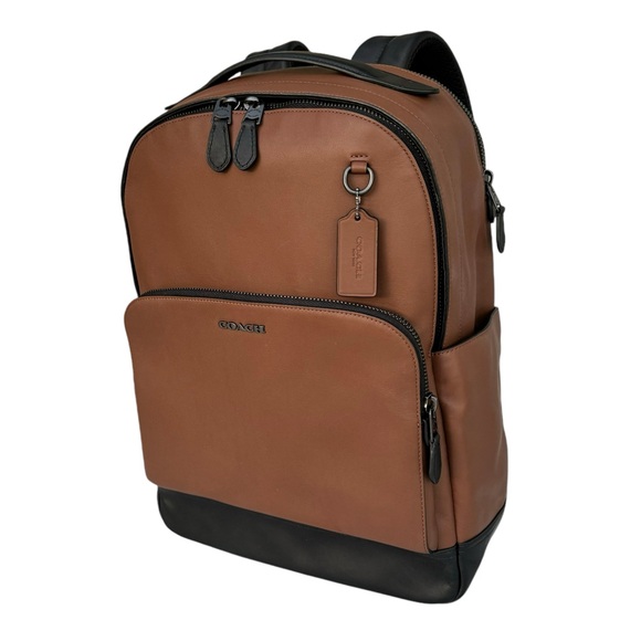 Coach Graham Limited Saddle Brown Calf Leather Full Size Backpack Men’s - Picture 7 of 17